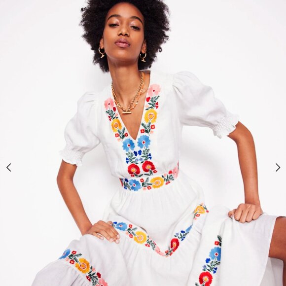 Boden Dresses & Skirts - NEW Boden Anna Linen Tiered Midi Dress